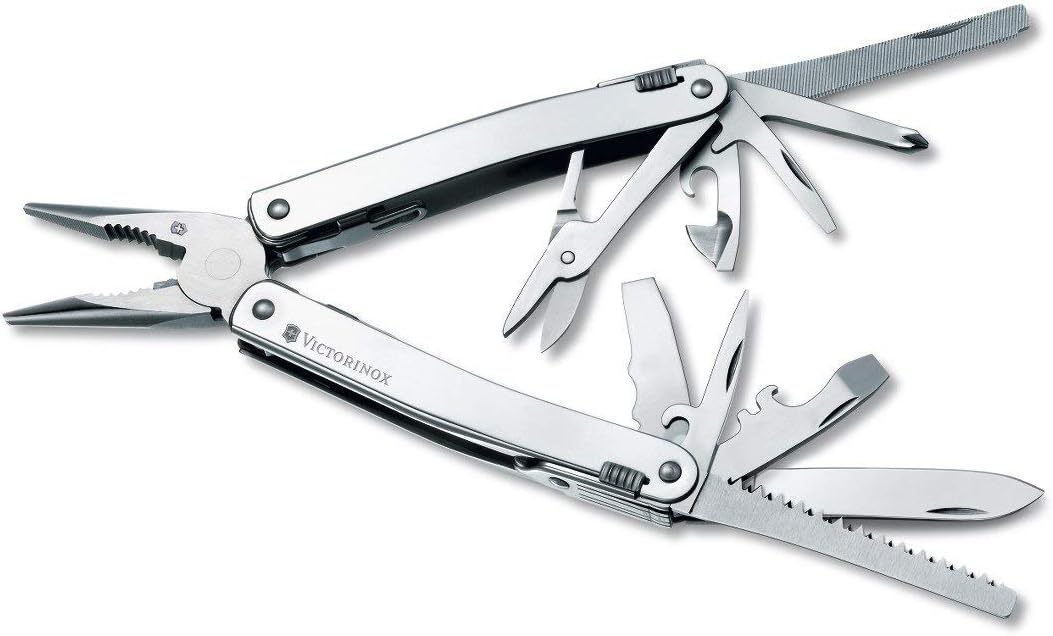 Victorinox Swiss Army Swisstool with Nylon Pouch Stainless Steel, 115mm
