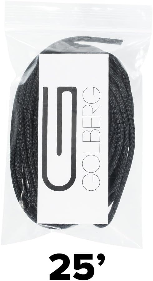 GOLBERG 550lb Parachute Cord Paracord - 100% Nylon Mil-Spec Type III MIL-C-5040-H Paracord