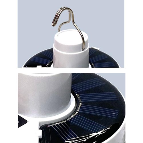 ZHIZHOUNEY Solar Camping Light Portable Tent Lamp Folding LED Football Bulbs USB Rechargeable Camping Light with Hanging Hook