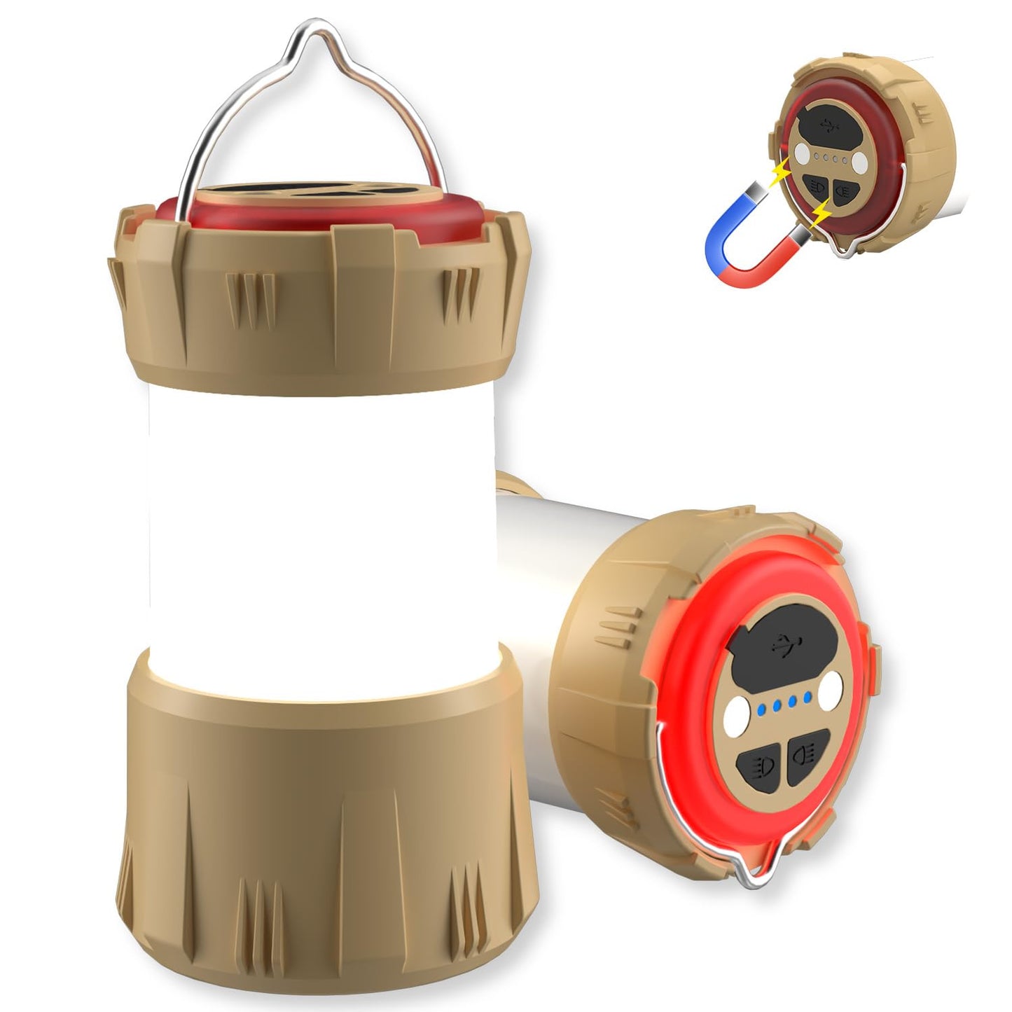 AROPEEN LED Camping Lantern Rechargeable, 9 Light Modes, Waterproof & Dustproof Camping Light, Perfect Lanterns for Power Outages Camping, Hiking, Mountain Climbing, Fishing, Maintenance (1-Pack)