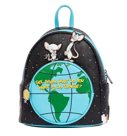 Loungefly Pinky and The Brain Take Over The World Mini-Backpack - Entertainment Earth Exclusive