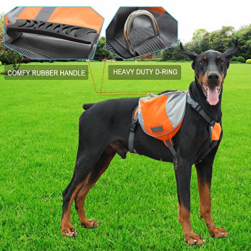 Adjustable Service Dog Backpack Saddle Bag for Hiking Camping Training Black Large