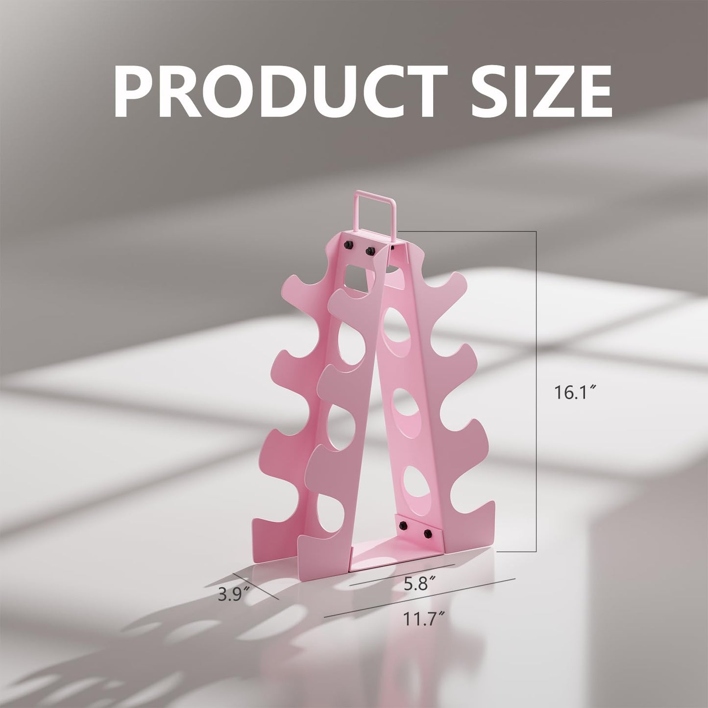 EXBTOKA Weight Rack for Dumbbells 5-15LB(Dumbbells Not Included), 4 Tier Dumbbell Rack Stand Only, Upgraded Handle, Compact A-Frame Weight Rack, Suitable for Home Gym