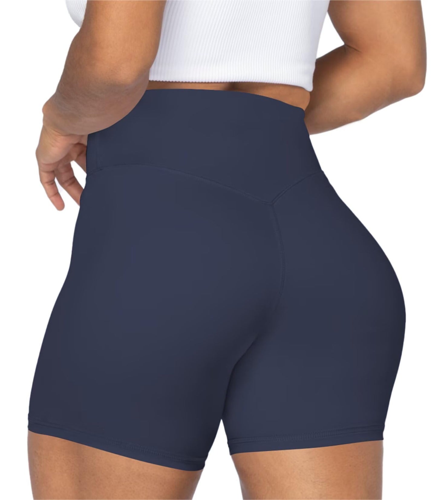 Sunzel Women's Biker Shorts in High Waist Tummy Control with No Front Seam 5" Charcoal Gray X-Small