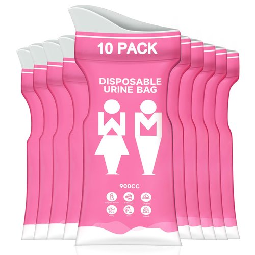 Ymiumre 10 Pack Disposable Urine Bag, 900ML Pee Bags for Travel for Men Women, Disposable Urinal Bags and Vomit Bags, Pee Bag for Traffic Jams, Camping, Pregnant, Patient