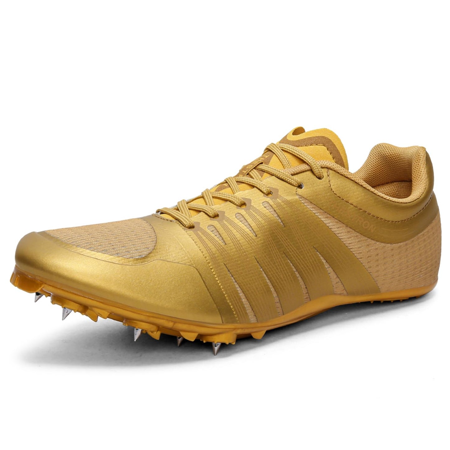 ZAKEY Mens Womens Track and Field Shoes Spikes Track Race Jumping Sneakers Professional Running Nail Spikes Shoes for Kid(37,Gold)