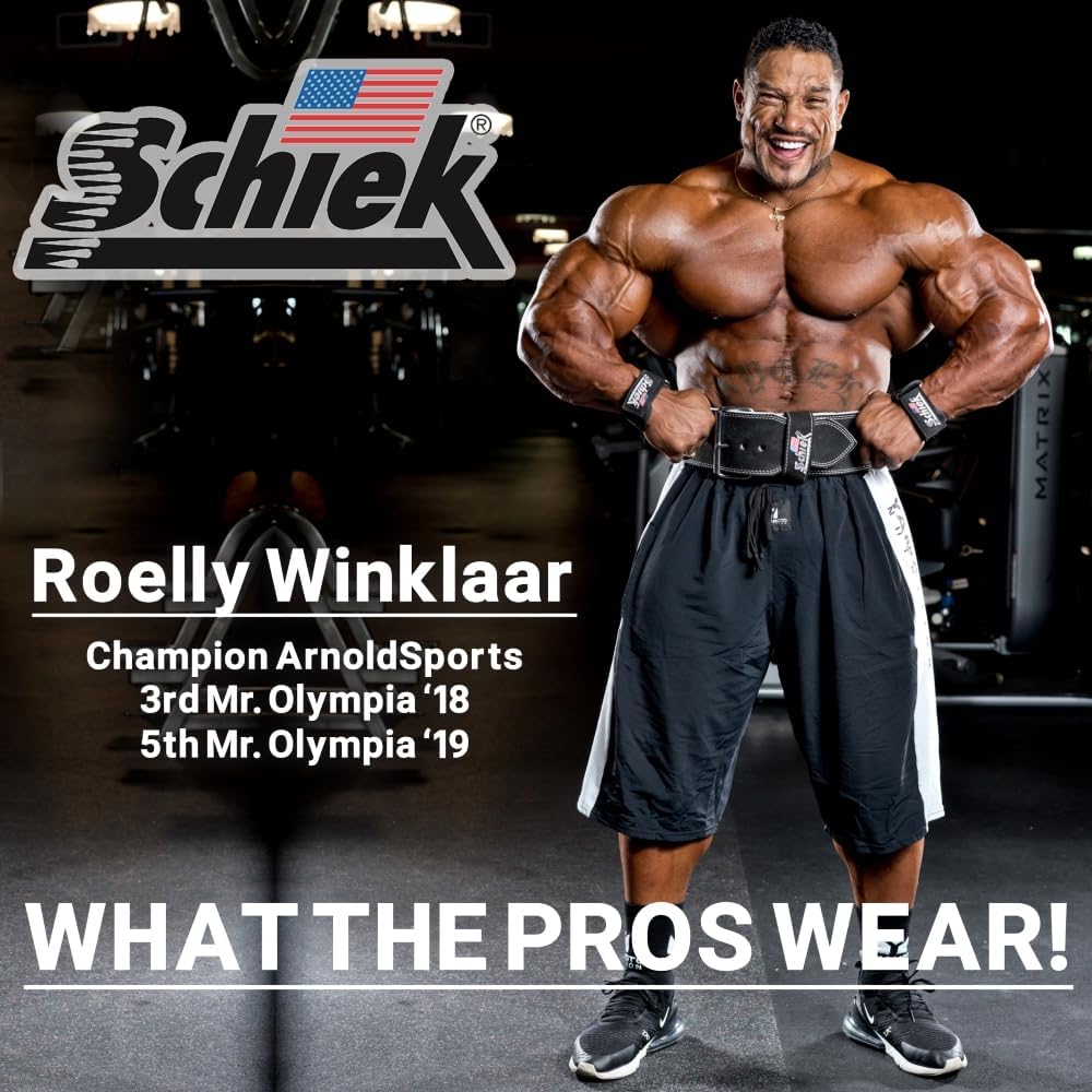 Schiek Sports Model 6011 Single Hook Competition Power Belt - Weightlifting Belt with Stainless Steel Belt Buckle - Suede Leather Powerlifting Belt