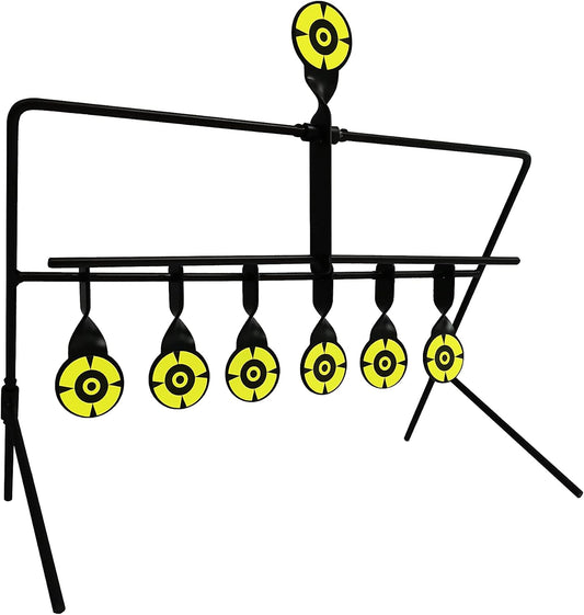 Atflbox Resetting Targets for Airgun Pellet BB Guns, 6 Steel Targets for Shooting, Rated for .177 Caliber
