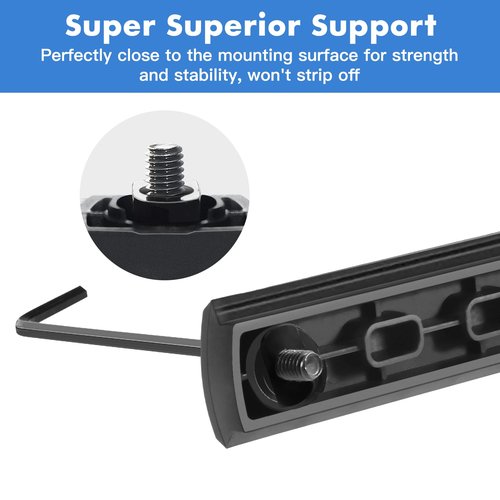Bontok Single Picatinny Polymer Accessory Rail Set for 3 5 7 9 11 13 Slots with 13 T-Nuts & Screws, 6 Wrench- Rounded Corner-Polymer