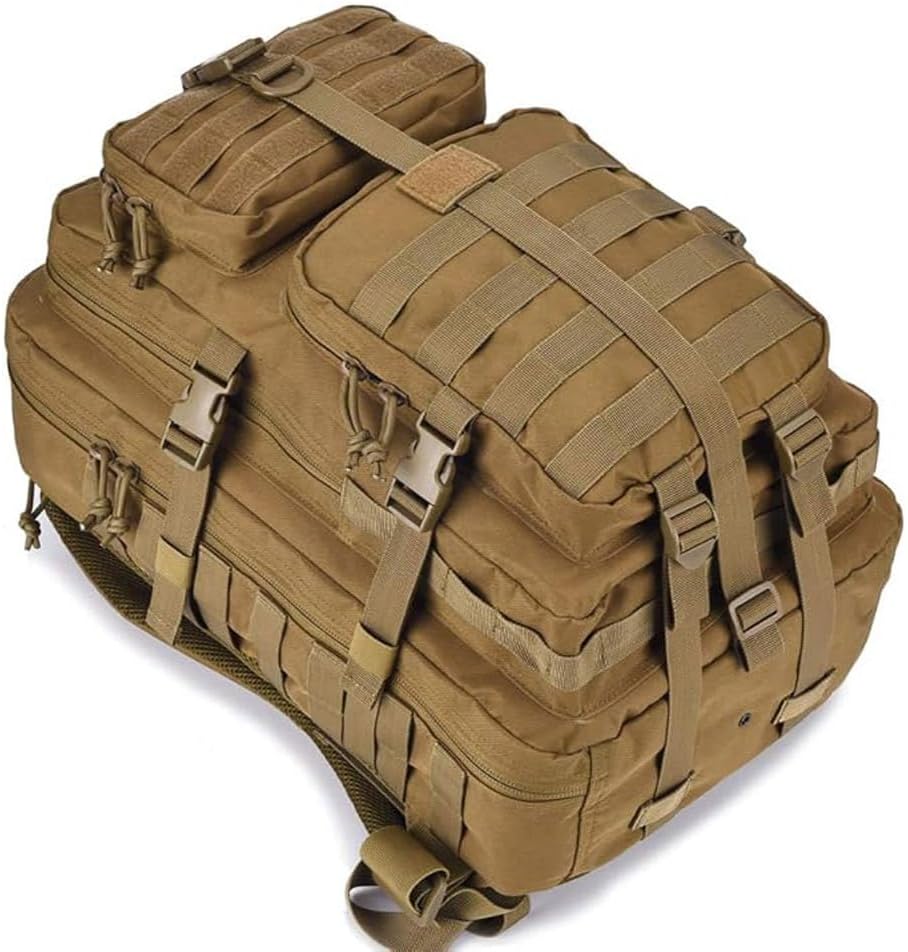 REEBOW GEAR Tactical Backpack 40L Large Army 3 Day Assault Pack Molle Bug Bag Backpacks Military Style Rucksacks (Black)