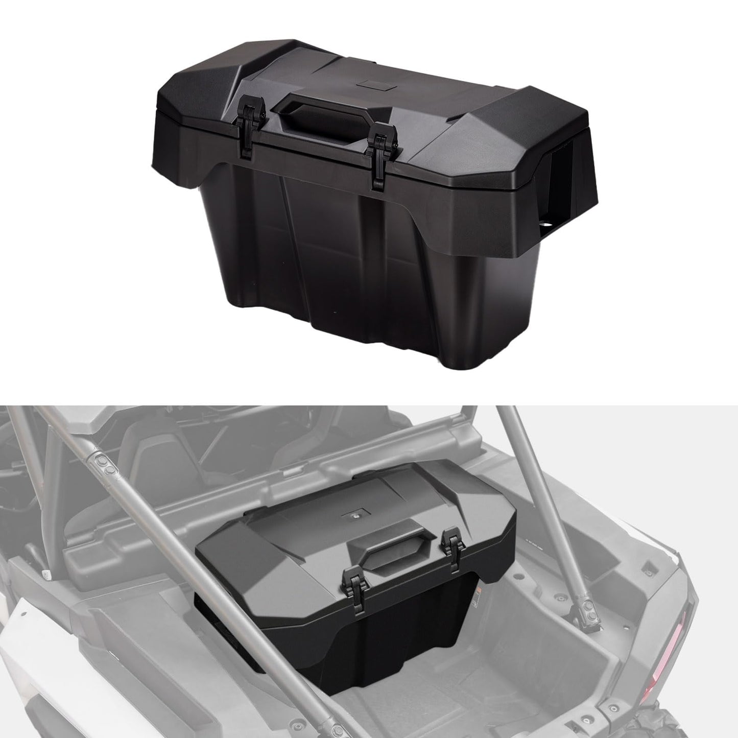 A & UTV PRO 82 QT UTV Rear Cargo Box for 2024 2025 Polaris RZR XP 1000 Accessories, Water Resistant Cargo Storage Bin with Two Lockable Latches for Polaris RZR XP 1000/ XP 4 1000, Replace OEM #2889611