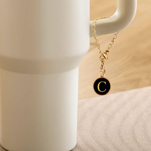 Letter Charm Accessories For Stanley Cup,3Pcs Initial Name ID Personalized Handle Charms For Stanleys/Simple Modern Tumbler Identification,Applied to Schoolbag Zippers,Purses,Bracelet, Keychain