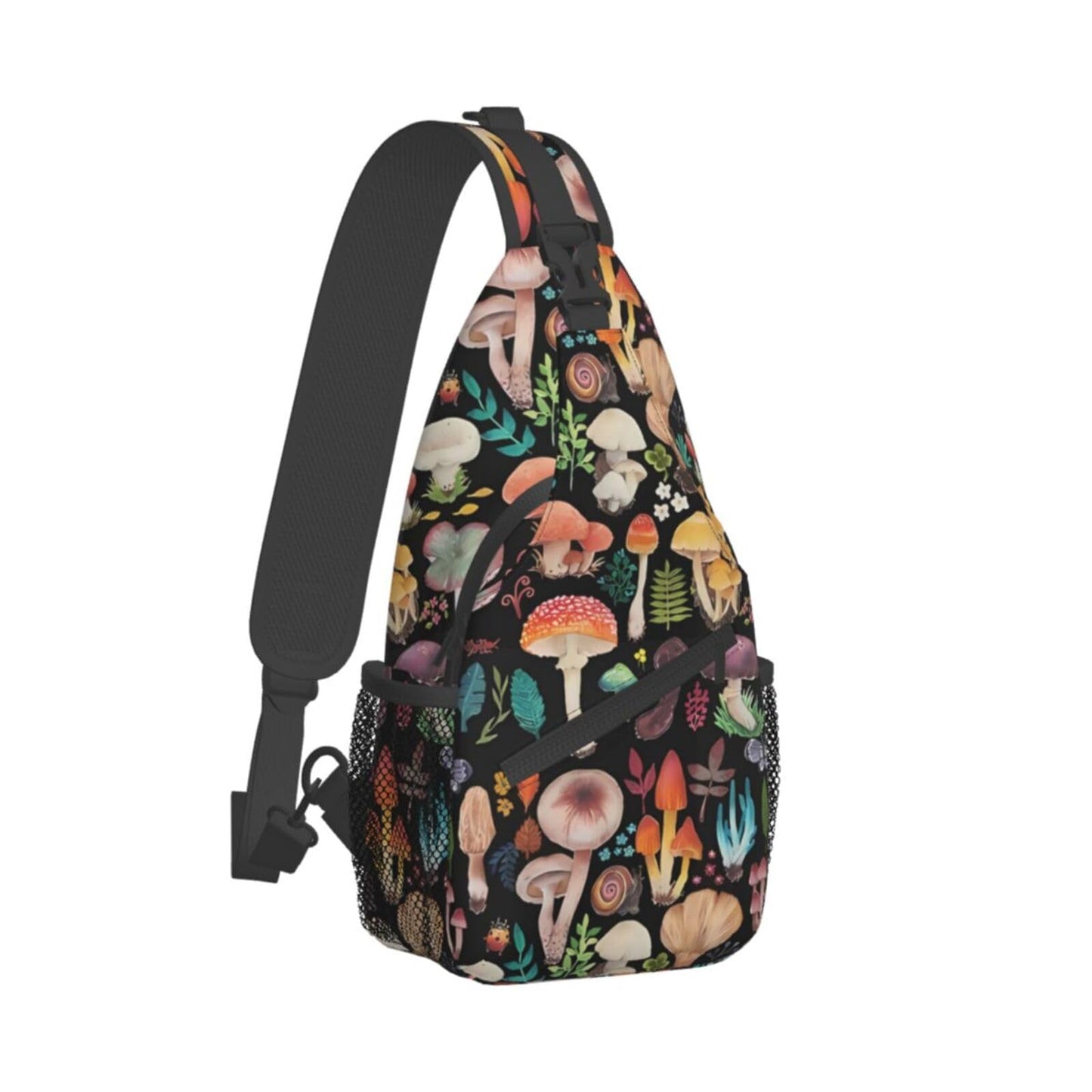 KAWOEEW Mushroom Sling Bag - Crossbody Backpack for Women & Men, Travel & Hiking, Mushroom Decor