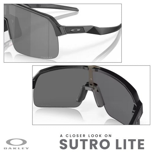 OAKLEY Sutro Lite OO9463 946305 39MM Matte Black/Prizm Black Shield Sunglasses for Men+ Bundle Accessory Leash Kit, Microfiber Pouch