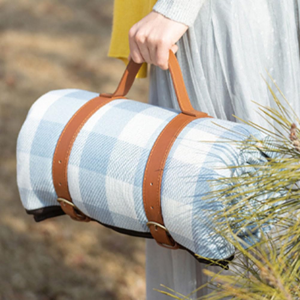 Amosfun Travel Blanket Carrier Strap Adjustable Leather Carry Strap for Wool Blankets Travel Rug Outdoor Camping Picnic Necessary