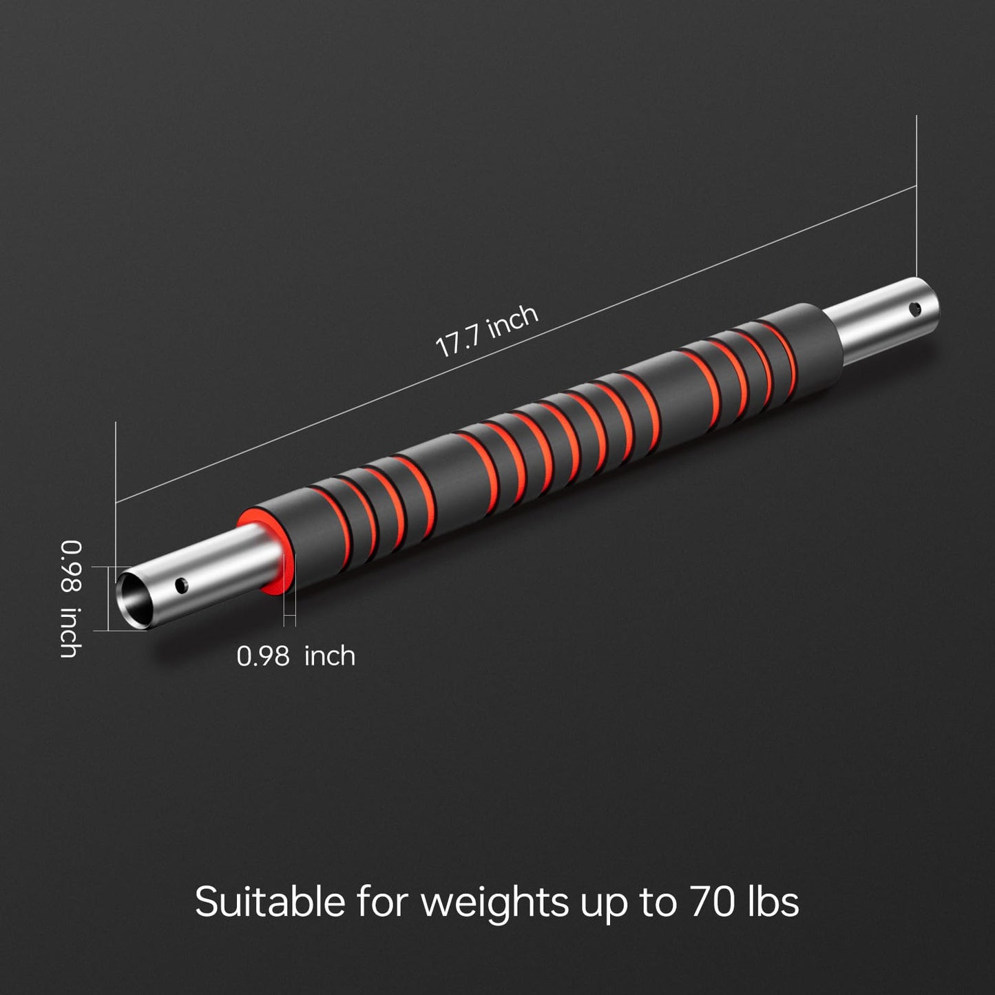 Adjustable Dumbbell Handle/Straight Barbell/Arm Blaster for 1" Cast Iron Weight Plates with Collars Loadable Dumbbells (Barbell Connector)