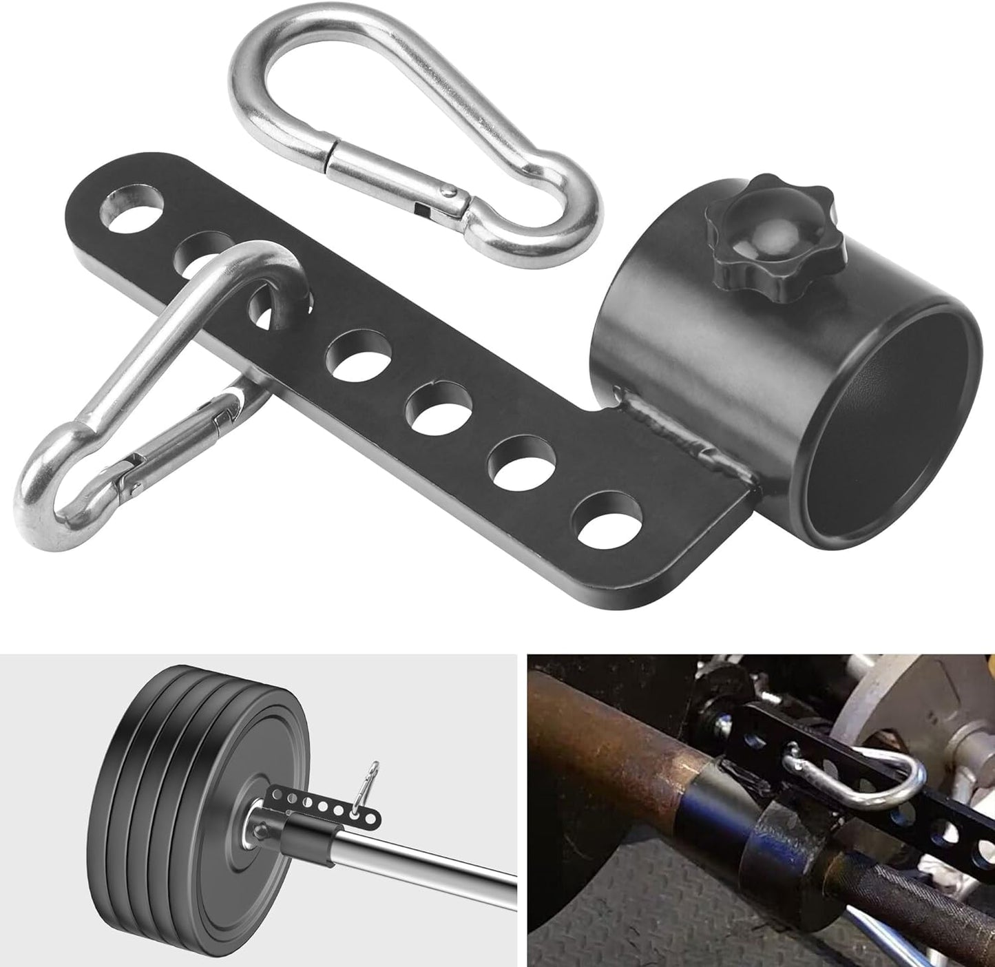 EZYPAK Belt Squat Bar Machine Attachment for 2 inch Olympic Barbell Bar, Black, 500 lbs Withstands, Attachments for Home Gym Workout