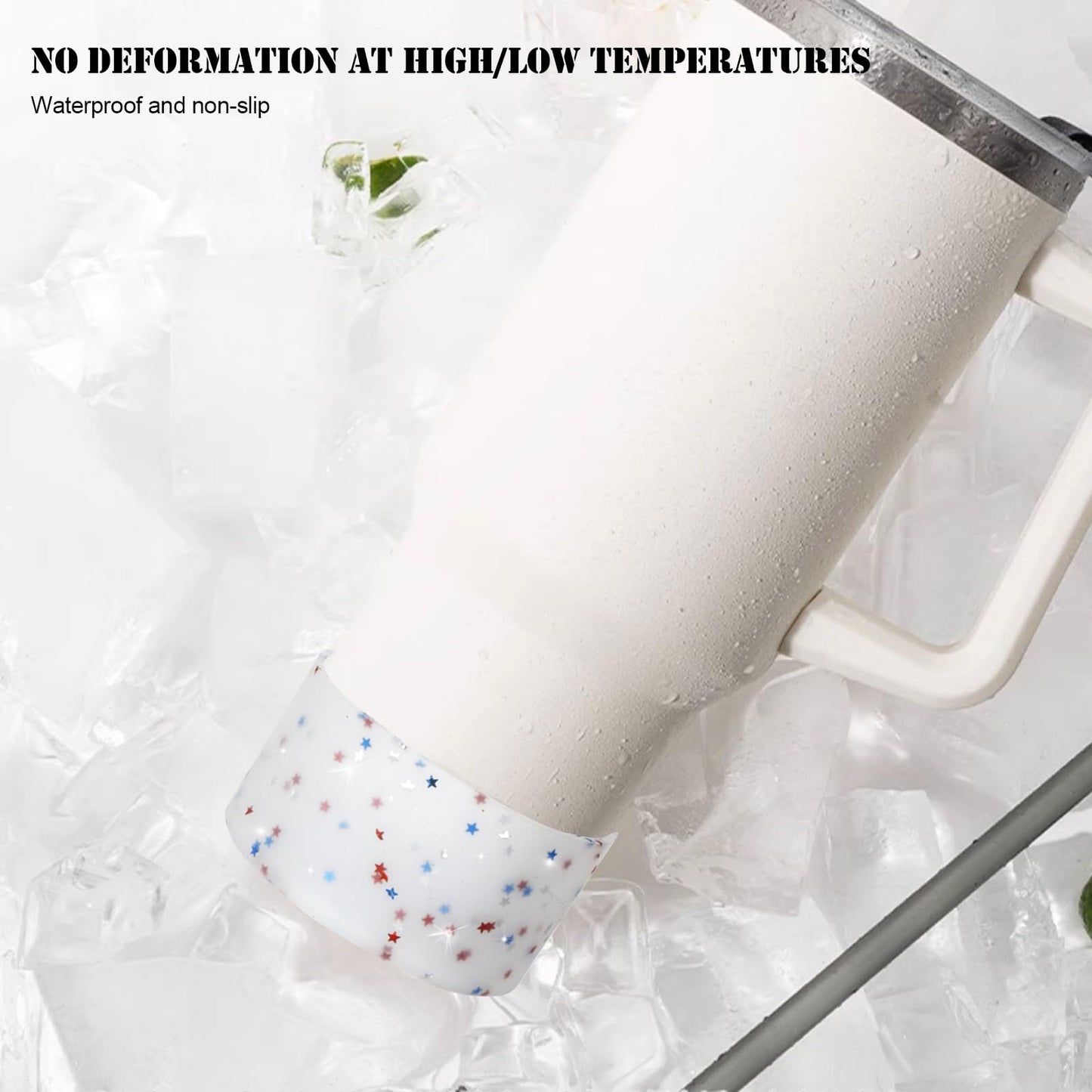 GENLEAS 2 PCS Protective Glitter Silicone Boot or Stanley Tumbler 20oz-40oz, for Hydro Flask Water Bottle 12oz-24oz, Anti-Slip Sleeve for Bottles with 2.88-2.97in Bottom