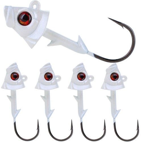 Reaction Tackle Swimbait Jig Head with Realistic Fish Head - 3/8oz - White