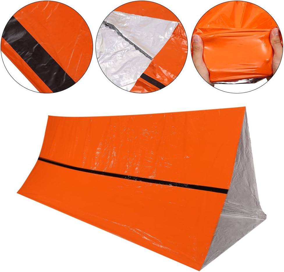 TOPINCN Emergency Thermal Blankets Thermal Shelter Foldable Military Survival Tent Gear Equipment for Earthquake Preparedness Kit Outdoors First Aid Kit
