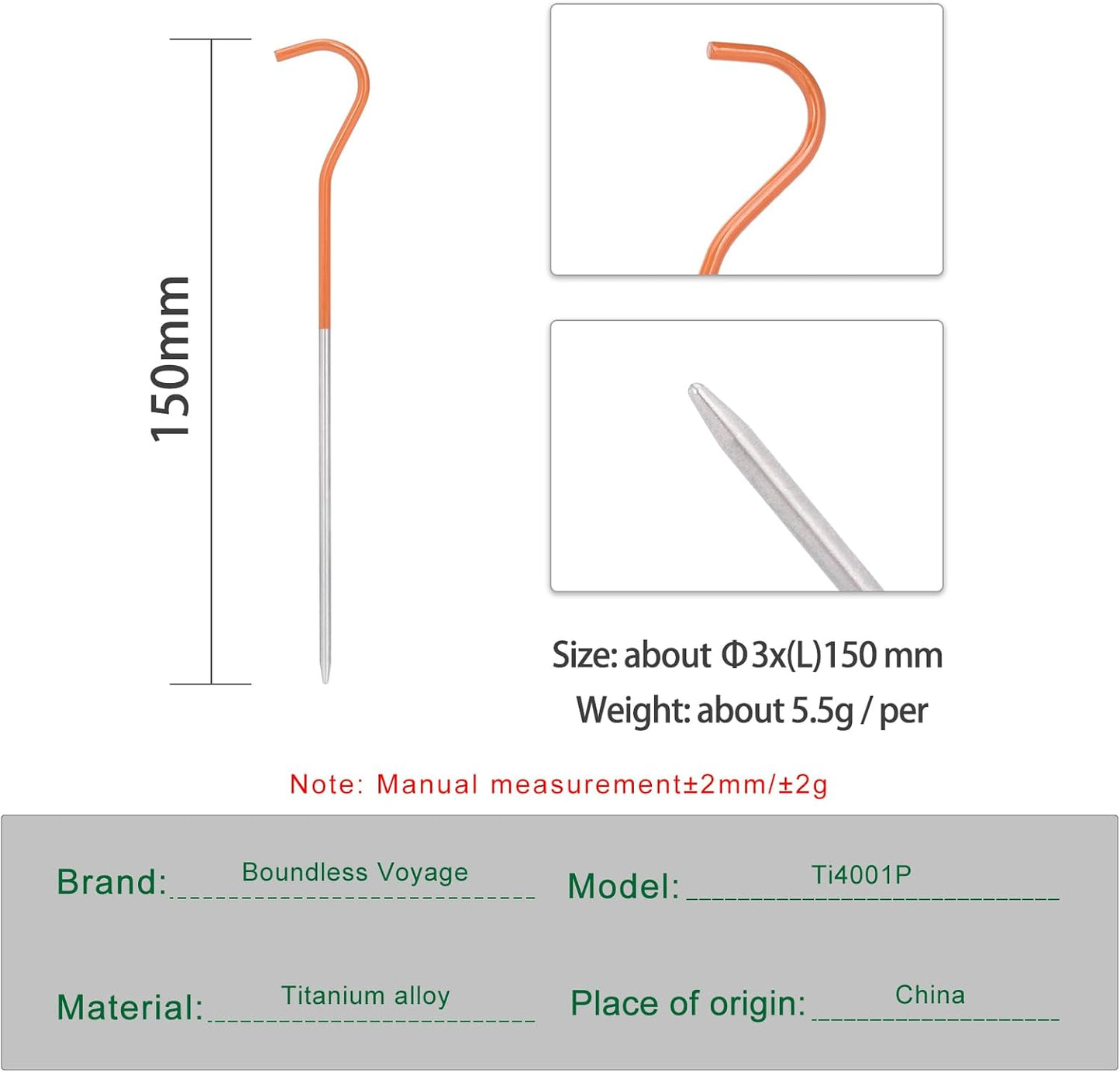 iBasingo 12pcs/lot Titanium Alloy Pegs Outdoor Camping Tent Stakes Portable Elbow Grass Tent Nail A-Ti4001P