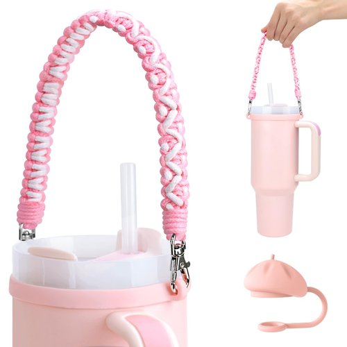 CHIWUTECH Boho Macrame Water Bottle Handle, Compatible Most Water Bottles (8 to 40oz), Travel Tumbler Accessories
