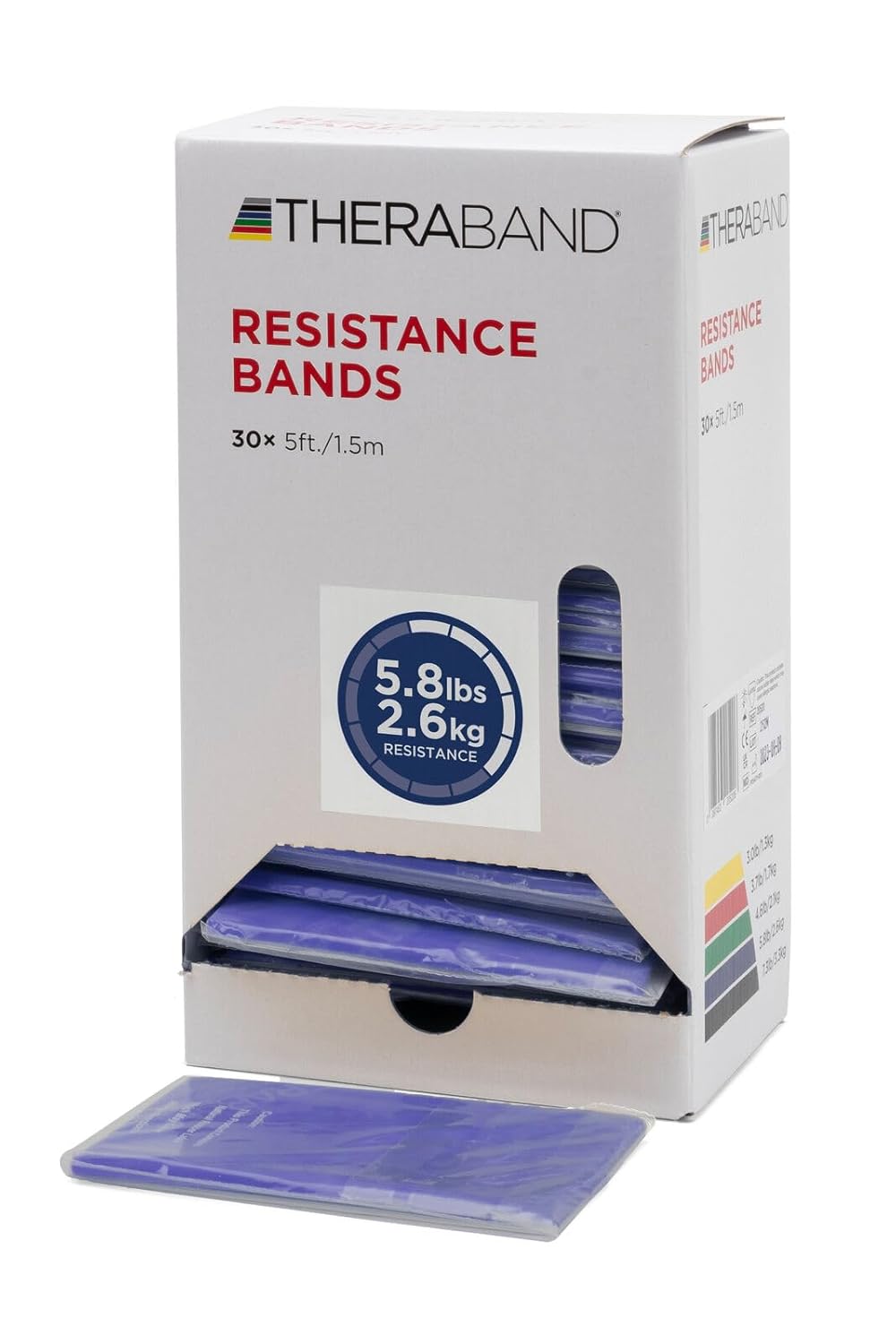 THERABAND Resistance Bands, 5 Foot, 15 Count Professional Latex Elastic Bands For Upper & Lower Body Exercise, Physical Therapy, Pilates, At-Home Workouts, & Rehab, Heavy Green, Intermediate, Level 3