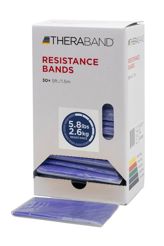 THERABAND Resistance Bands, 5 Foot, 15 Count Professional Latex Elastic Bands For Upper & Lower Body Exercise, Physical Therapy, Pilates, At-Home Workouts, & Rehab, Heavy Green, Intermediate, Level 3