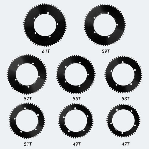 DJC 144BCD Round Chainring Fixed Gear Fixie Track Bike 47T 49 51 53 55 57 59 61T Single Speed Chainwheel 1/2 * 1/8 144 Bcd (47T)