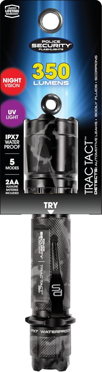 Police Security Trac Tact 2AA Flashlight LED| 230 Lumens | Soft Switch Button