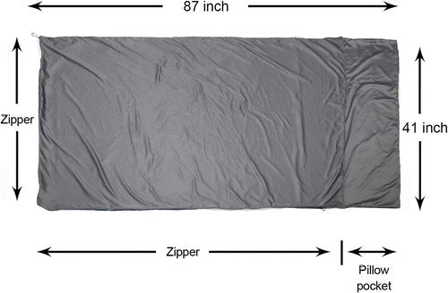 Browint Premium Silky Sleeping Bag Liner with Two-Way Zippers, 87"x41" Extra Wide Adult Sleep Sack for Hotel, Breathable Lightweight Travel Sheet, Multifunctional Bed Sheet for Camping, All Seasons