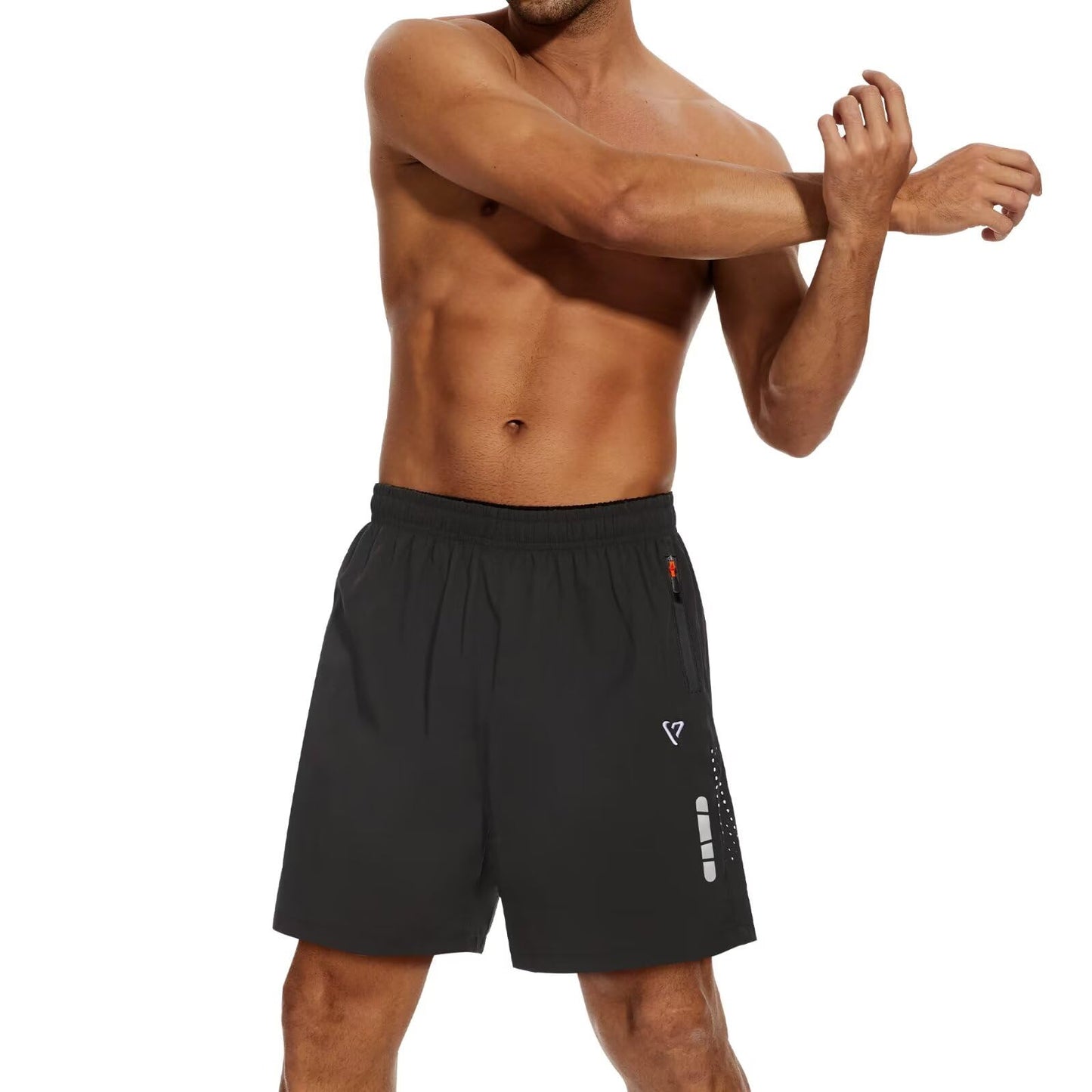 FIONECA 2 Pack Mens Athletic Shorts Quick Dry 7 Inch Running Shorts Breathable Mesh Gym Workout Shorts with Zipper Pockets(Black&Black,S