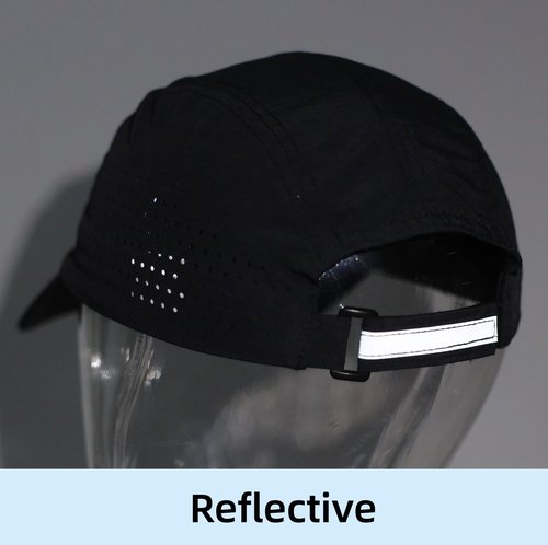Connectyle Mens Performance Running Hat Lightweight Quick Dry Outdoor Sport Cap UPF 50+ Breathable Athletic Fitted Cap Black