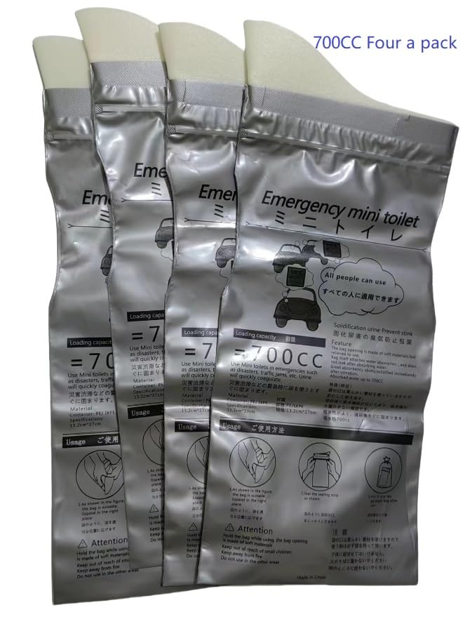 Generic Emergency Mini Portable Toilet, 700cc Capacity, Unisex, for Travel, Camping, Traffic Jams (800), Gray, QYT002