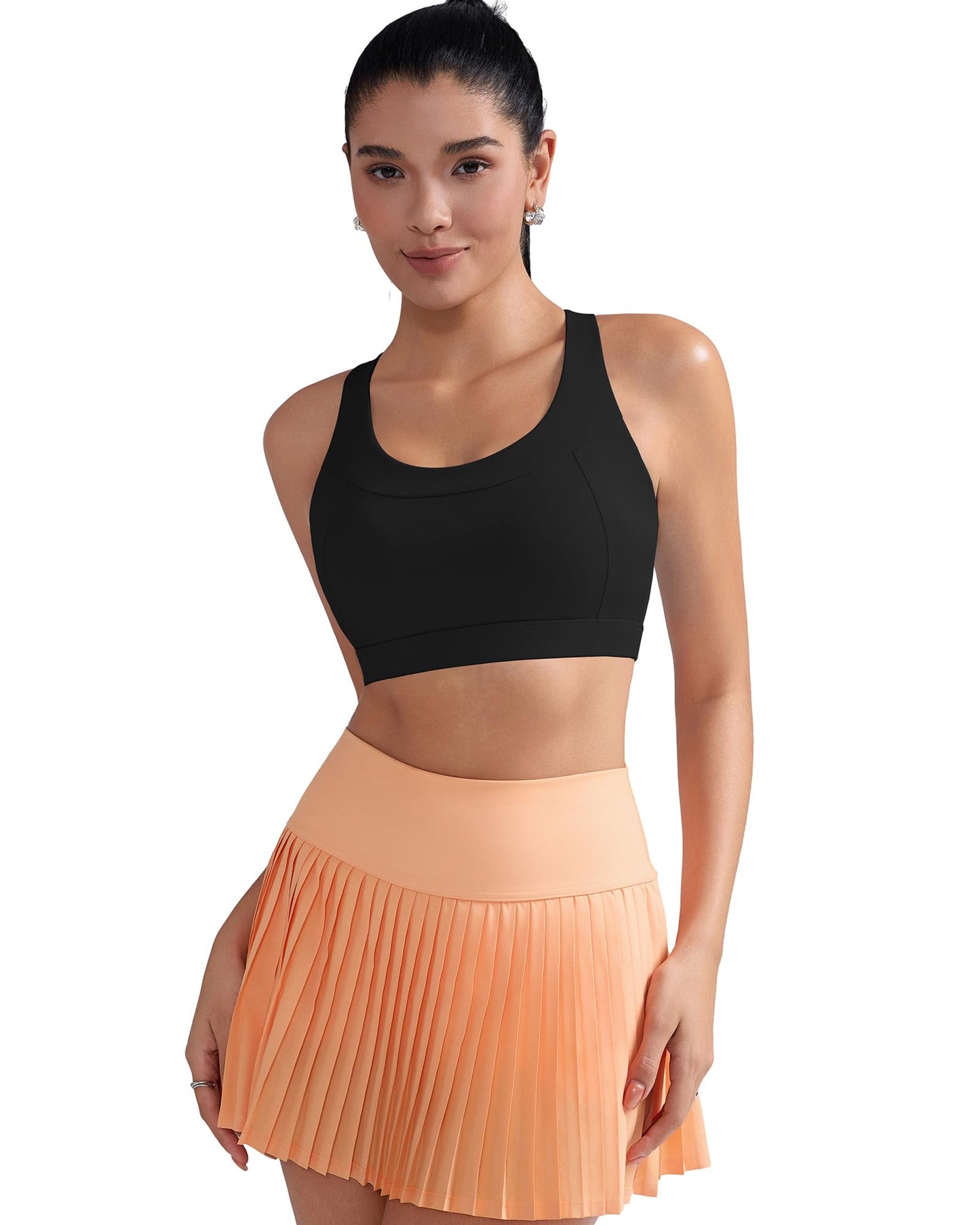 RUNNING GIRL Sports Bras for Women High Support,Racerback Supportive Molded Cup Sports Bra with Sewn in Pads