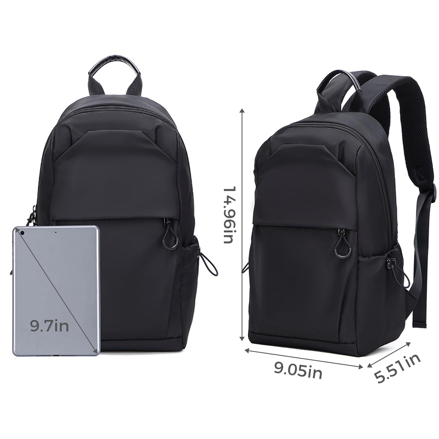 I IHAYNER Small Hiking Backpack, Lightweight Travel Backpacks Waterproof Daypack Backpack for Women Men, Black