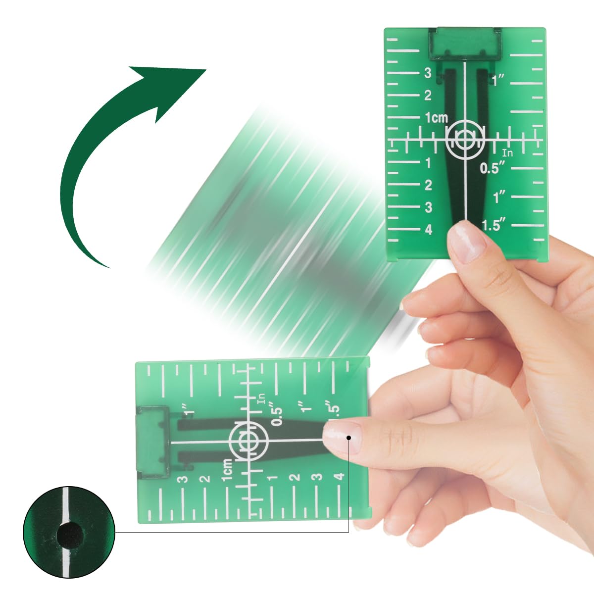 Fancyall Laser Targets, Magnetic Floor Laser Target Plate Card with Stand, Laser Target Card for Lasers Line Targets, Laser Levels Hunting Shooting Targets Accessories (Green)