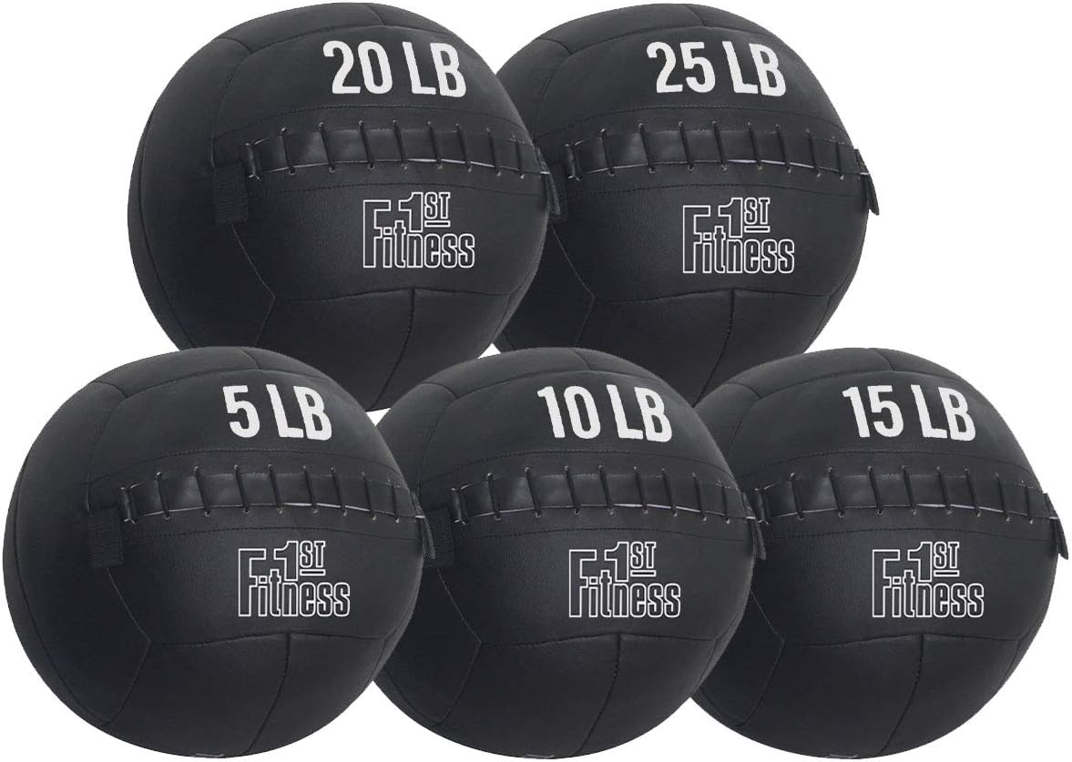 Fitness First Soft Wall Ball, 5-25 LBS, Durable Reinforced for Core Strength Building, Cardio