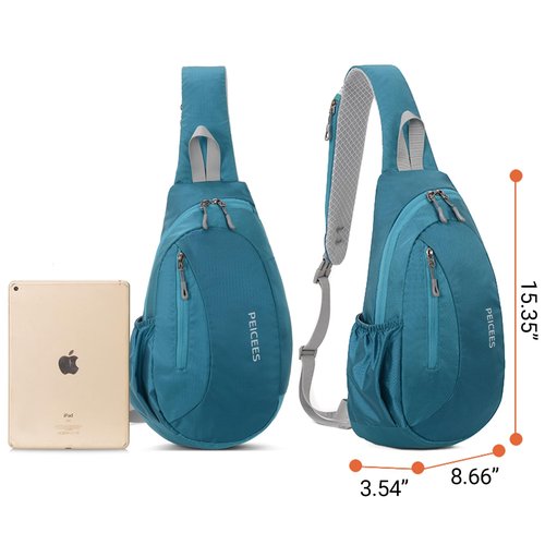 Peicees Sling Bags Men Women Shoulder Backpack Small Cross Body Chest Sling Backpack, Turquoise