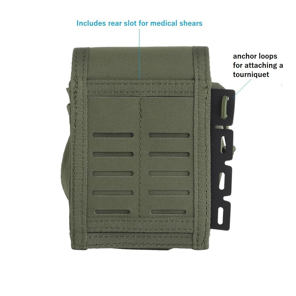 AOTUMUT MOLLE Quick-Pull Medical Pouch,Rip Away Tactical Bleeder First Aid Pouch Belt Medical Shears Holder Empty IFAK Pouch Security Survival Gear