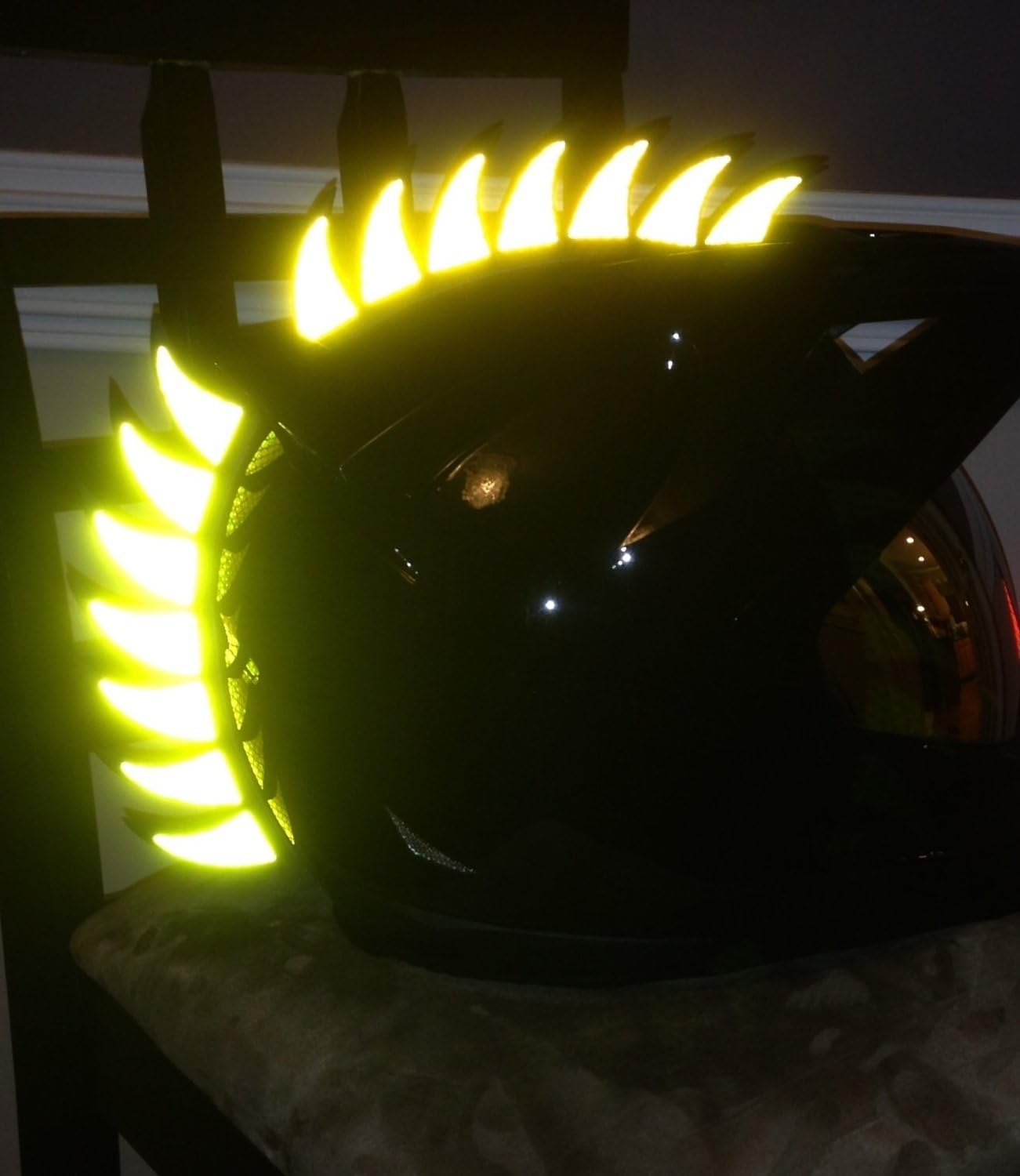 customTAYLOR33 Engineering Grade Reflective Warhawk/Mohawk Decals (Rubber Warhawk & Helmet not Included) Many Colors (Black)