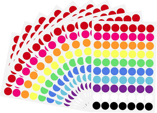 700 PCS Dot Stickers 3/4 Inch Color Coding Labels Round Colored Dot Stickers, 10 Assorted Color Colorful Coding Label Circle Sticker for Toddler Office Student Classroom, 70 Labels/Sheet
