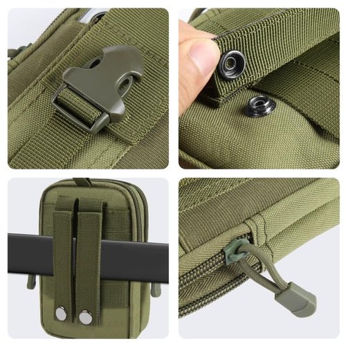 Tactical Molle EDC Waist Pouch Compact Bag, Multi-Purpose Utility Tactical Pouch Belt Cell Phone Holder for Workout Hiking Camping Outdoor Tear