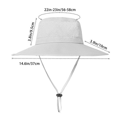 ZOORON Boonie Hat UPF 50+ Cooling Sun Hat for Men and Women,Wide Brim Bucket Hats with UV Protection for Safari Hiking Beach Light Grey