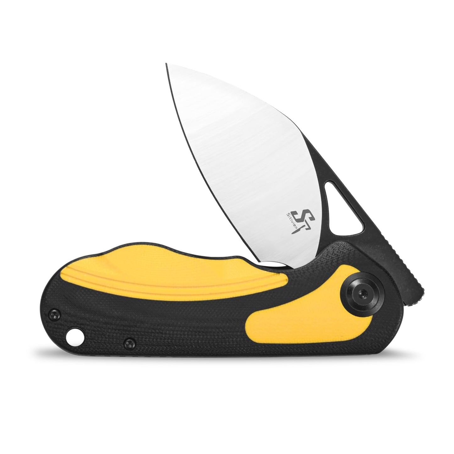 Sitivien ST156 Pocket Folding Knife, Sandvik 14C28N Steel Blade with G10 Handle,Chinese Zodiac Series EDC Tool Knifes for Camping Hiking Survival Fishing(Yellow)