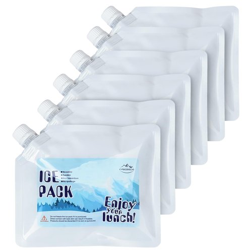 Reusable Ice Packs for Cooler- Long Lasting Cold Freezer Packs for Coolers and Lunch Boxes-Cooler Ice Packs for Camping Gear, Fishing, Road Trips,Beach Must Haves（6 Pack