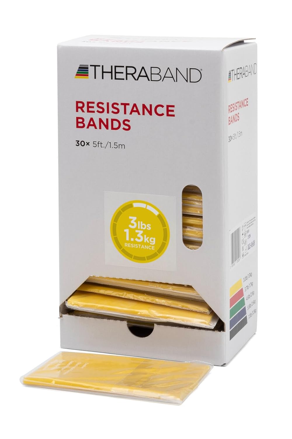 THERABAND Resistance Bands, 5 Foot, 15 Count Professional Latex Elastic Bands For Upper & Lower Body Exercise, Physical Therapy, Pilates, At-Home Workouts, & Rehab, Heavy Green, Intermediate, Level 3
