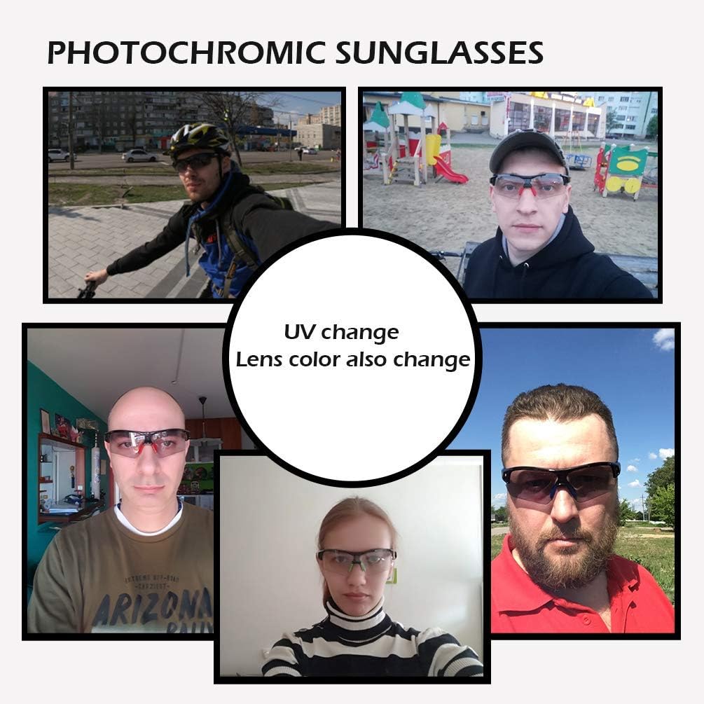 ROCKBROS Photochromic Sunglasses for Men Women Safety Cycling Glasses UV Protection Outdoor Sport Sunglasses