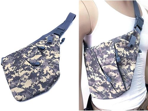 HWZ Men's Lightweight Anti-Theft Waterproof Casual Sling Chest Crossbody Messenger Gun Shoulder Bag
