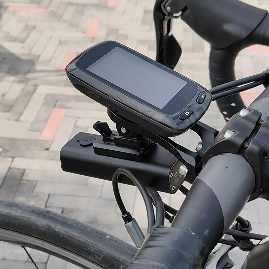 Garmin Cateye Bryton Bike Computer Handlebar Mount - Speedometer Lighting Flashlight Action Camera Compatible (Silver)